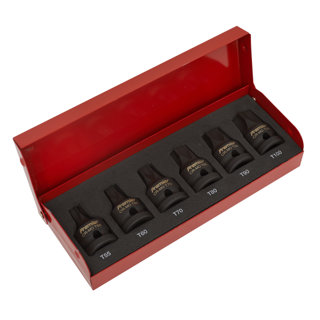 Sealey AK5607 Premier TRX-Star* Impact Socket Bit Set 1/2"Sq Drive 6pc
