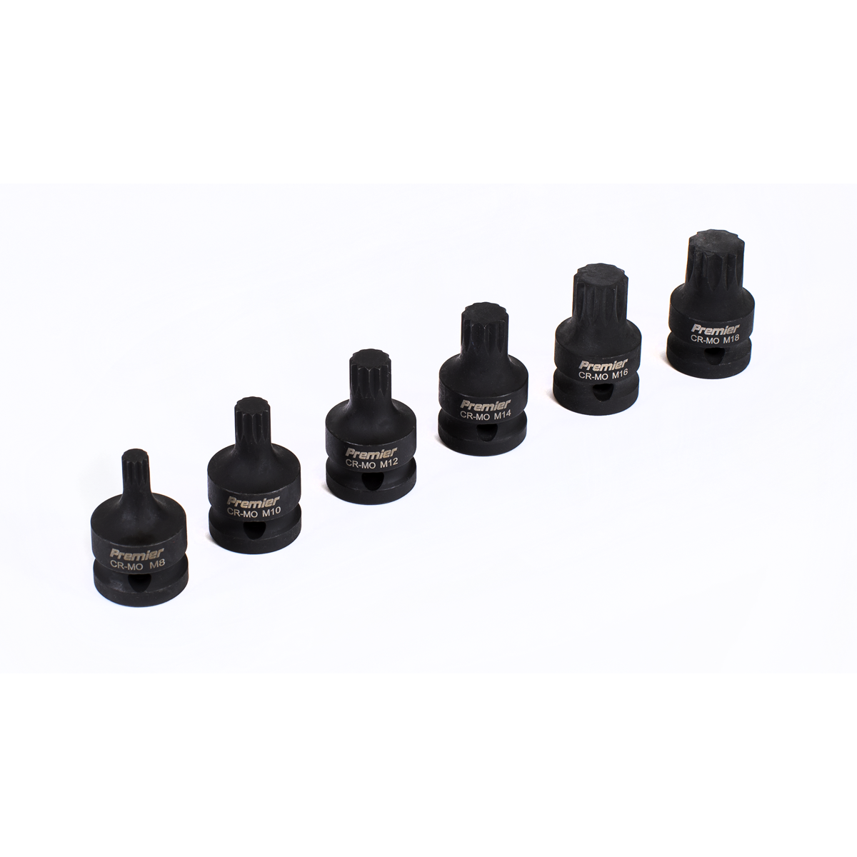 Sealey AK5608 Premier Spline Impact Socket Bit Set 1/2"Sq Drive 6pc - additional view 2