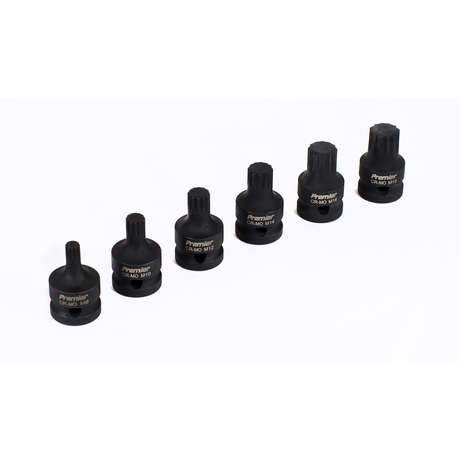 Sealey AK5608 Premier Spline Impact Socket Bit Set 1/2"Sq Drive 6pc - additional view 2