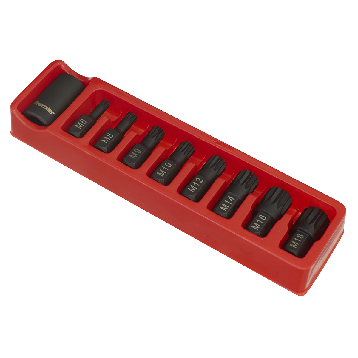 Sealey AK5611 Premier Spline Impact Bit & Holder Set 1/2"Sq Drive 9pc - additional view 3