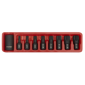 Sealey AK5611 Premier Spline Impact Bit & Holder Set 1/2"Sq Drive 9pc - additional view 4