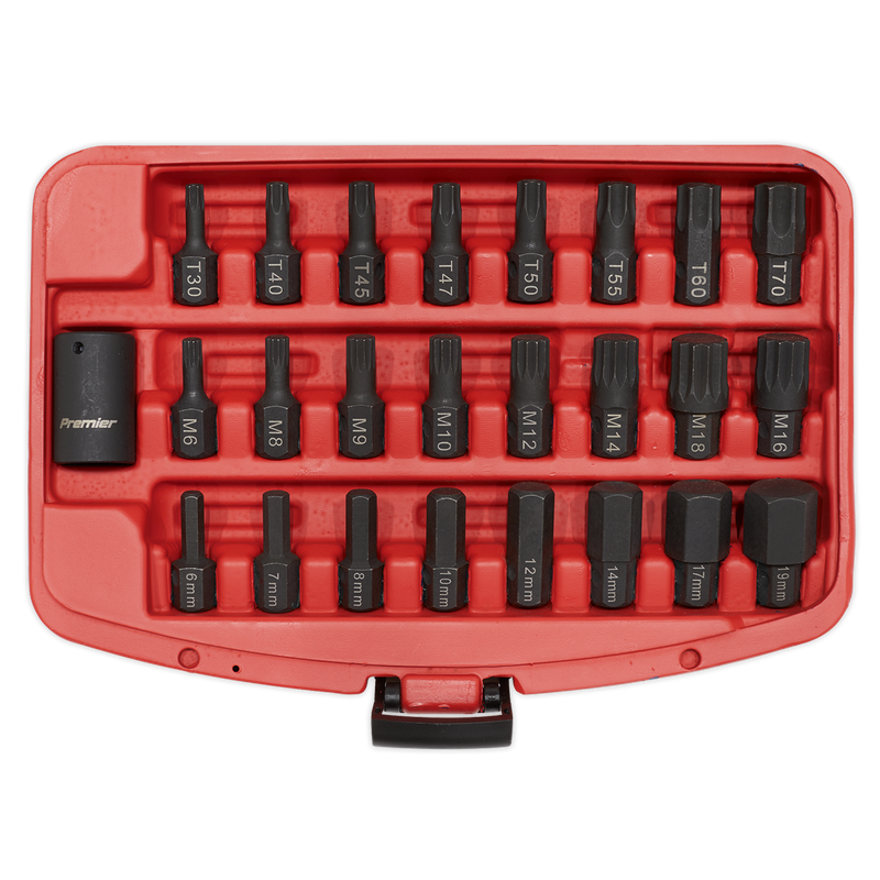 Sealey AK5612 Premier TRX-Star*/Hex/Spline Impact Bit Set 1/2"Sq Drive 25pc - additional view 4