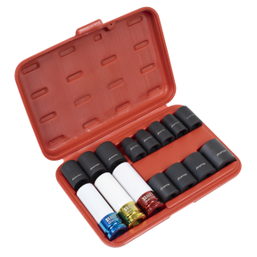 Sealey AK5615M Premier Impact Socket & Wheel Nut Removal Set 1/2"Sq Drive 15pc