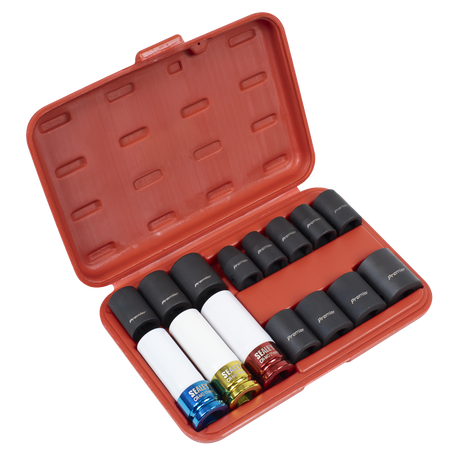Sealey AK5615M Premier Impact Socket & Wheel Nut Removal Set 1/2"Sq Drive 15pc