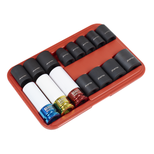 Sealey AK5615M Premier Impact Socket & Wheel Nut Removal Set 1/2"Sq Drive 15pc - additional view 5