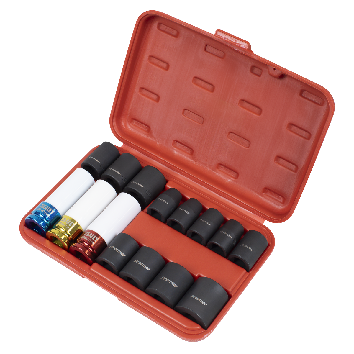 Sealey AK5615M Premier Impact Socket & Wheel Nut Removal Set 1/2"Sq Drive 15pc - additional view 3