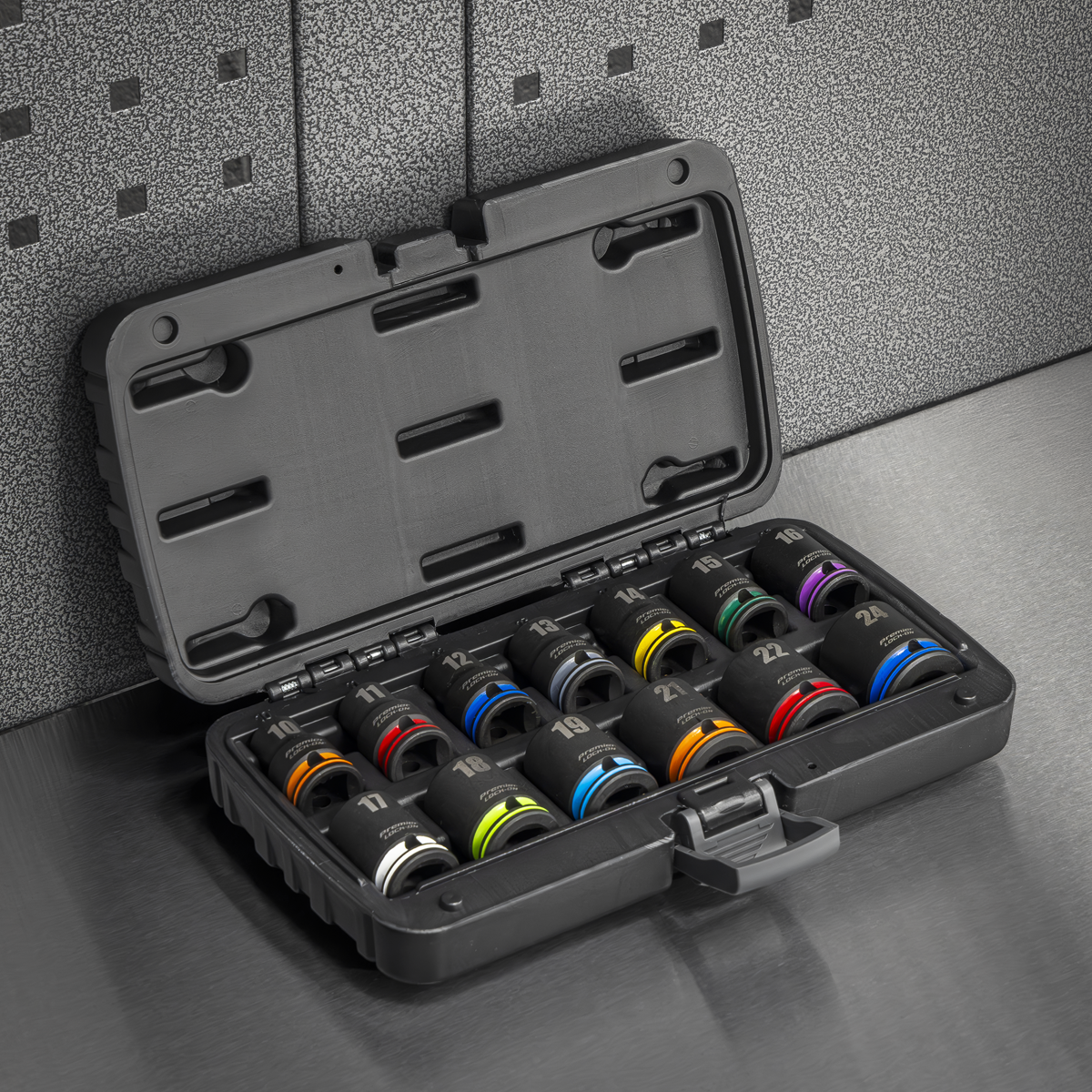 Sealey AK56160M Lock-On™ Impact Socket Set 1/2"Sq Drive 13pc 6pt Metric - additional view 6
