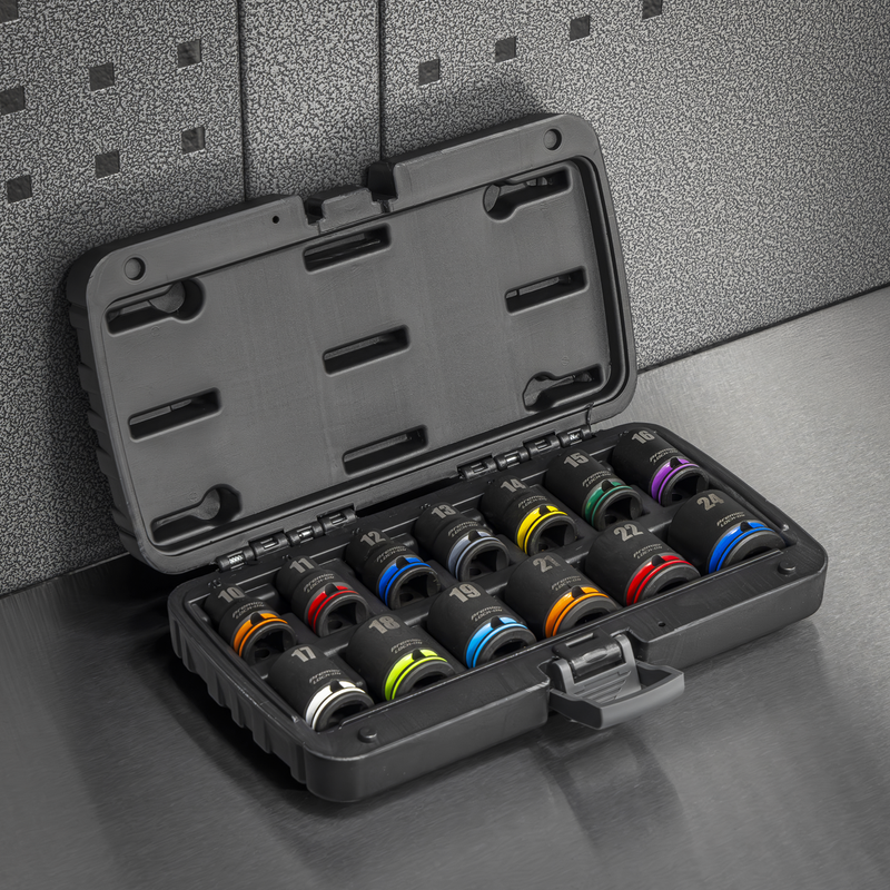 Sealey AK56160M Lock-On™ Impact Socket Set 1/2"Sq Drive 13pc 6pt Metric - additional view 6
