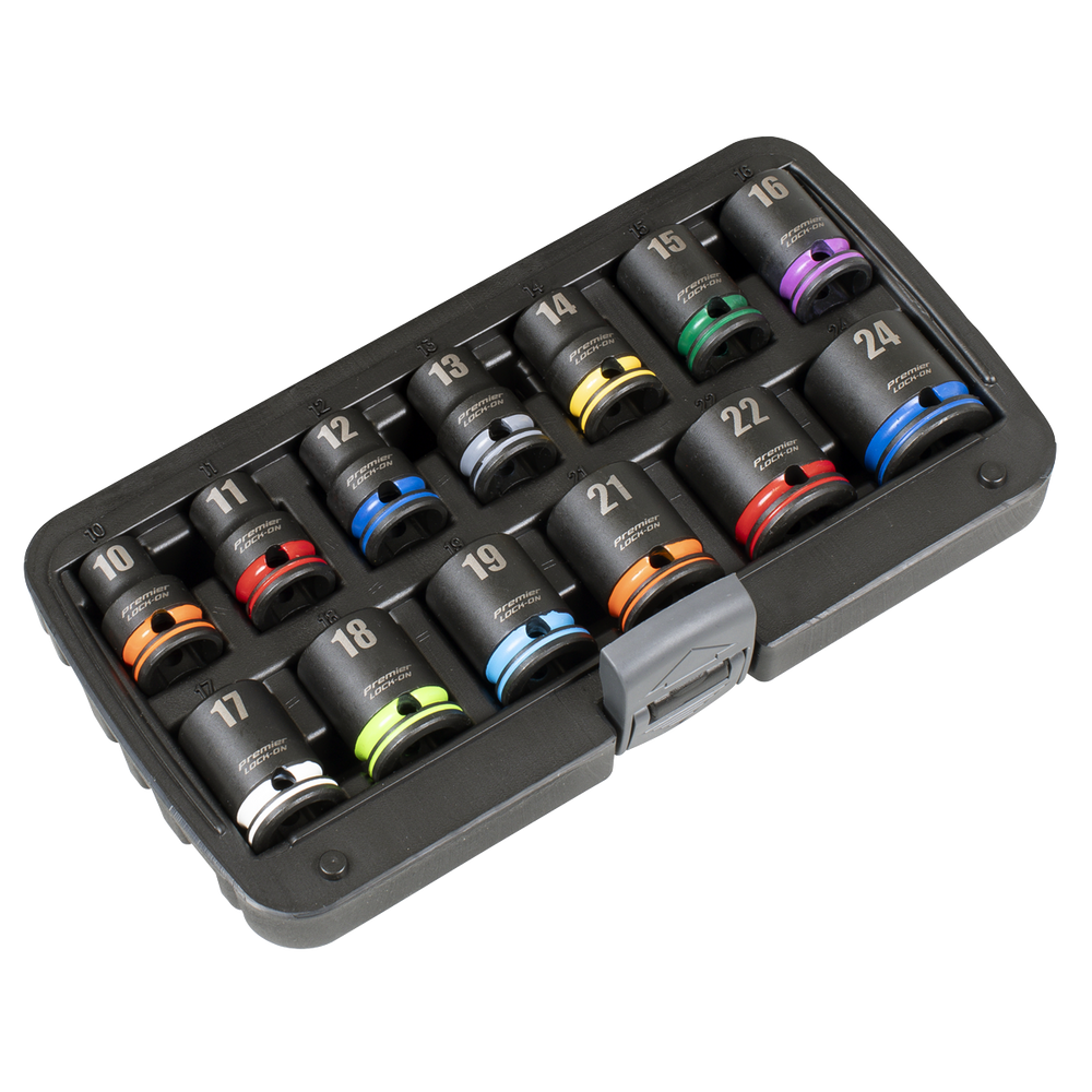 Sealey AK56160M Lock-On™ Impact Socket Set 1/2"Sq Drive 13pc 6pt Metric - additional view 4
