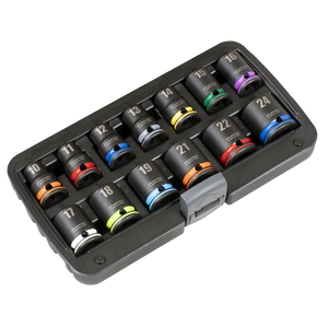 Sealey AK56160M Lock-On™ Impact Socket Set 1/2"Sq Drive 13pc 6pt Metric - additional view 4