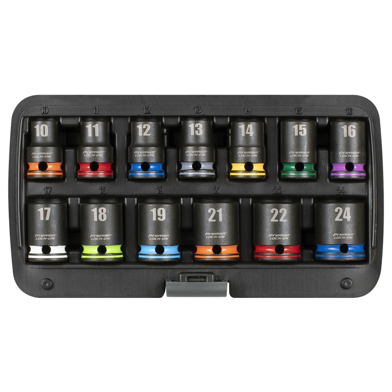Sealey AK56160M Lock-On™ Impact Socket Set 1/2"Sq Drive 13pc 6pt Metric - additional view 3