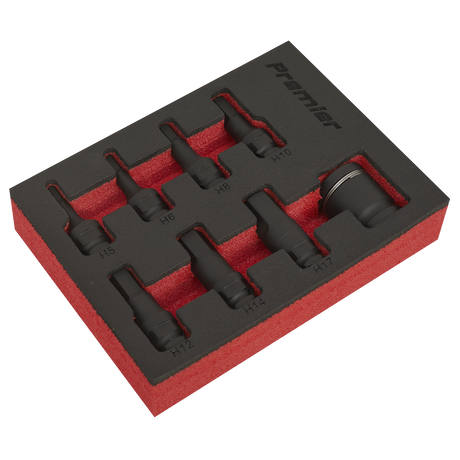 Sealey AK5620 Premier Hex Impact Socket Bit Set 3/8"Sq Drive 8pc