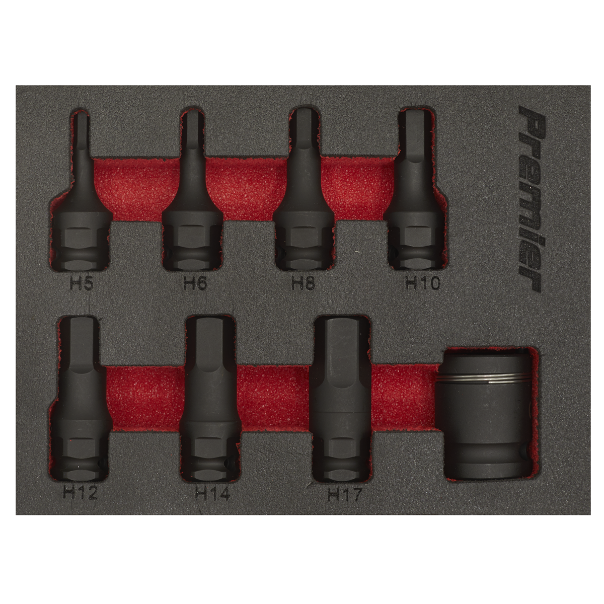 Sealey AK5620 Premier Hex Impact Socket Bit Set 3/8"Sq Drive 8pc - additional view 2
