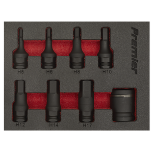 Sealey AK5620 Premier Hex Impact Socket Bit Set 3/8"Sq Drive 8pc - additional view 2