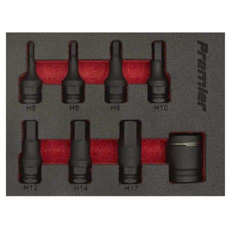 Sealey AK5620 Premier Hex Impact Socket Bit Set 3/8"Sq Drive 8pc - additional view 2