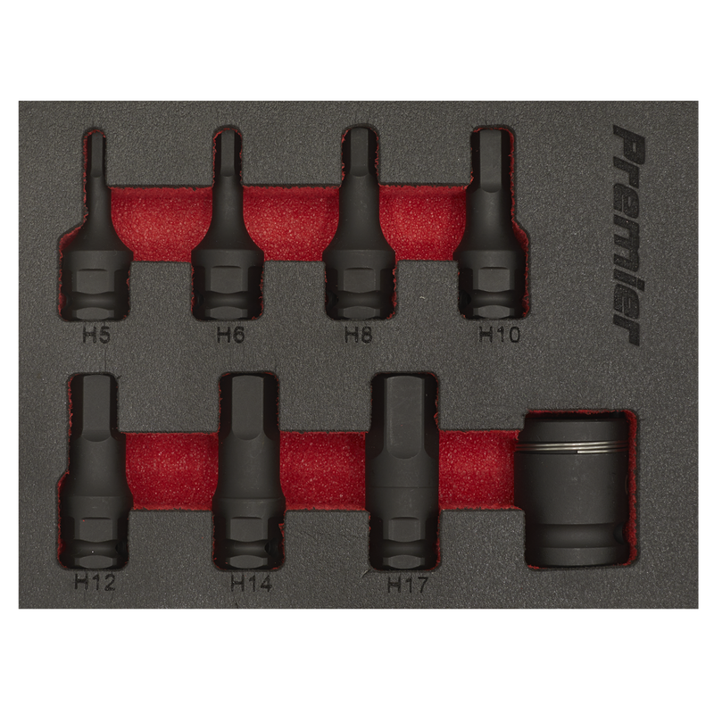 Sealey AK5620 Premier Hex Impact Socket Bit Set 3/8"Sq Drive 8pc - additional view 2