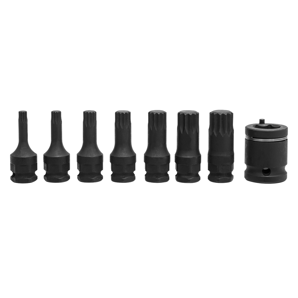 Sealey AK5622 Premier Spline Impact Socket Bit Set 3/8"Sq Drive 8pc - additional view 2
