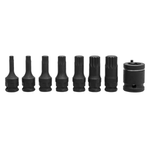 Sealey AK5622 Premier Spline Impact Socket Bit Set 3/8"Sq Drive 8pc - additional view 2