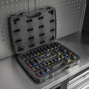Sealey AK5636M Lock-On™ Standard & Deep Impact Socket Set 34pc 1/2"Sq Drive 6pt Metric - additional view 6