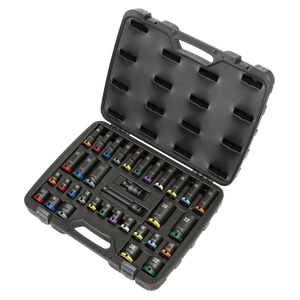 Sealey AK5636M Lock-On™ Standard & Deep Impact Socket Set 34pc 1/2"Sq Drive 6pt Metric - additional view 2