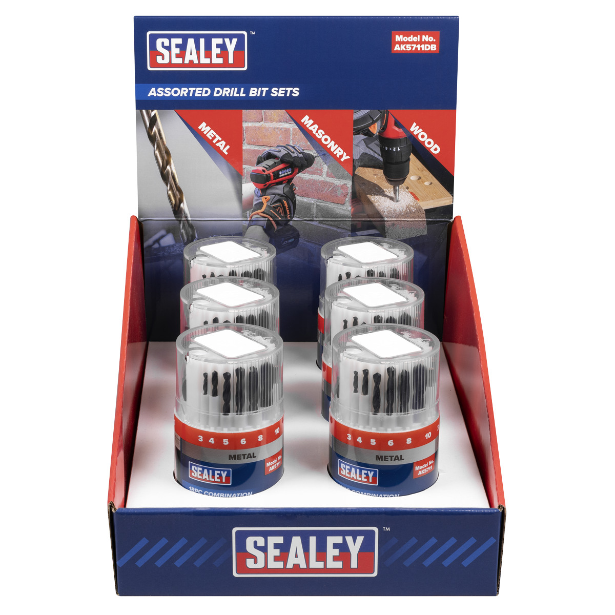 Sealey AK5711DB Combination Drill Bit Sets - Display box of 6 - additional view 3