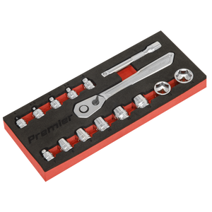 Sealey AK5783 Premier Platinum Low Profile Socket Set 1/4"Sq Drive 15pc