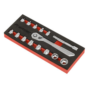 Sealey AK5783 Premier Platinum Low Profile Socket Set 1/4"Sq Drive 15pc - additional view 2