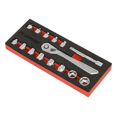 Sealey AK5783 Premier Platinum Low Profile Socket Set 1/4"Sq Drive 15pc - additional view 2