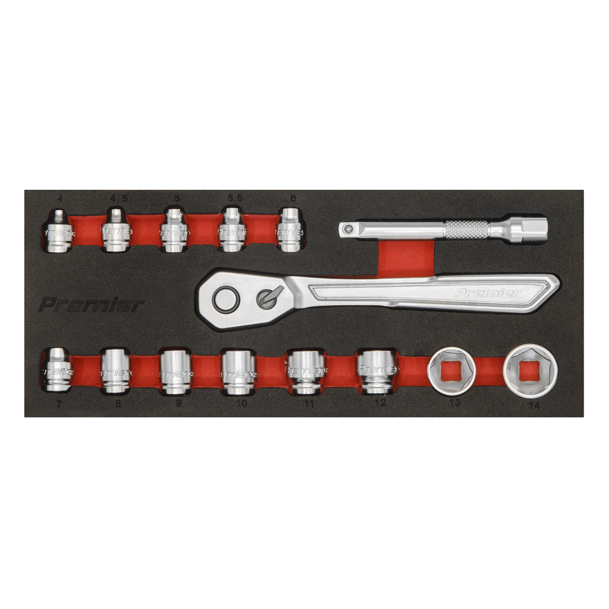 Sealey AK5783 Premier Platinum Low Profile Socket Set 1/4"Sq Drive 15pc - additional view 3