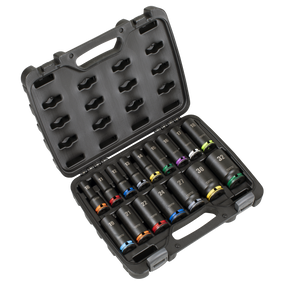 Sealey AK58170M Lock-On™ Deep Impact Socket Set 1/2"Sq Drive 16pc