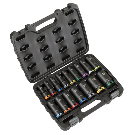 Sealey AK58170M Lock-On™ Deep Impact Socket Set 1/2"Sq Drive 16pc