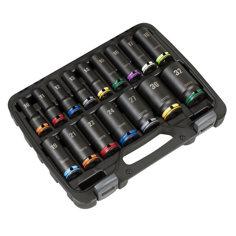 Sealey AK58170M Lock-On™ Deep Impact Socket Set 1/2"Sq Drive 16pc - additional view 4