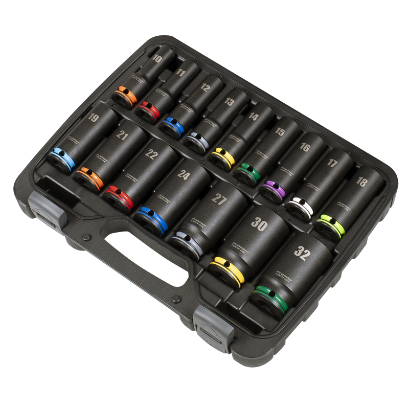 Sealey AK58170M Lock-On™ Deep Impact Socket Set 1/2"Sq Drive 16pc - additional view 5