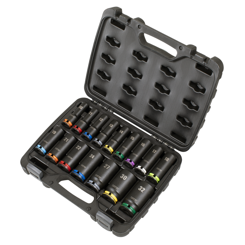 Sealey AK58170M Lock-On™ Deep Impact Socket Set 1/2"Sq Drive 16pc - additional view 2