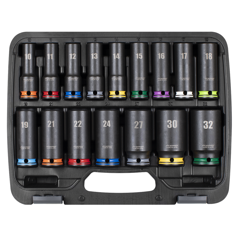 Sealey AK58170M Lock-On™ Deep Impact Socket Set 1/2"Sq Drive 16pc - additional view 3