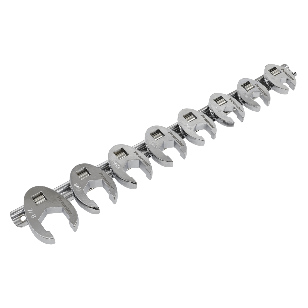 Sealey AK599 Premier Imperial Crow's Foot Spanner Set 3/8"Sq Drive 8pc