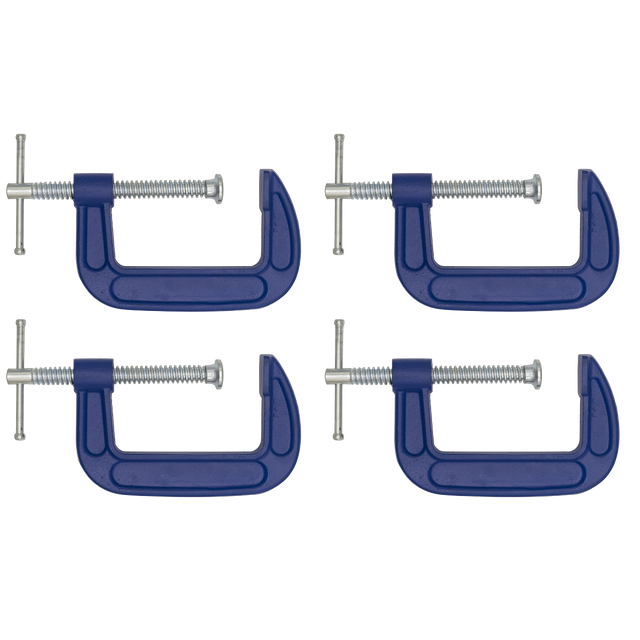 Sealey AK60034 G-Clamp Set 75mm 4pc