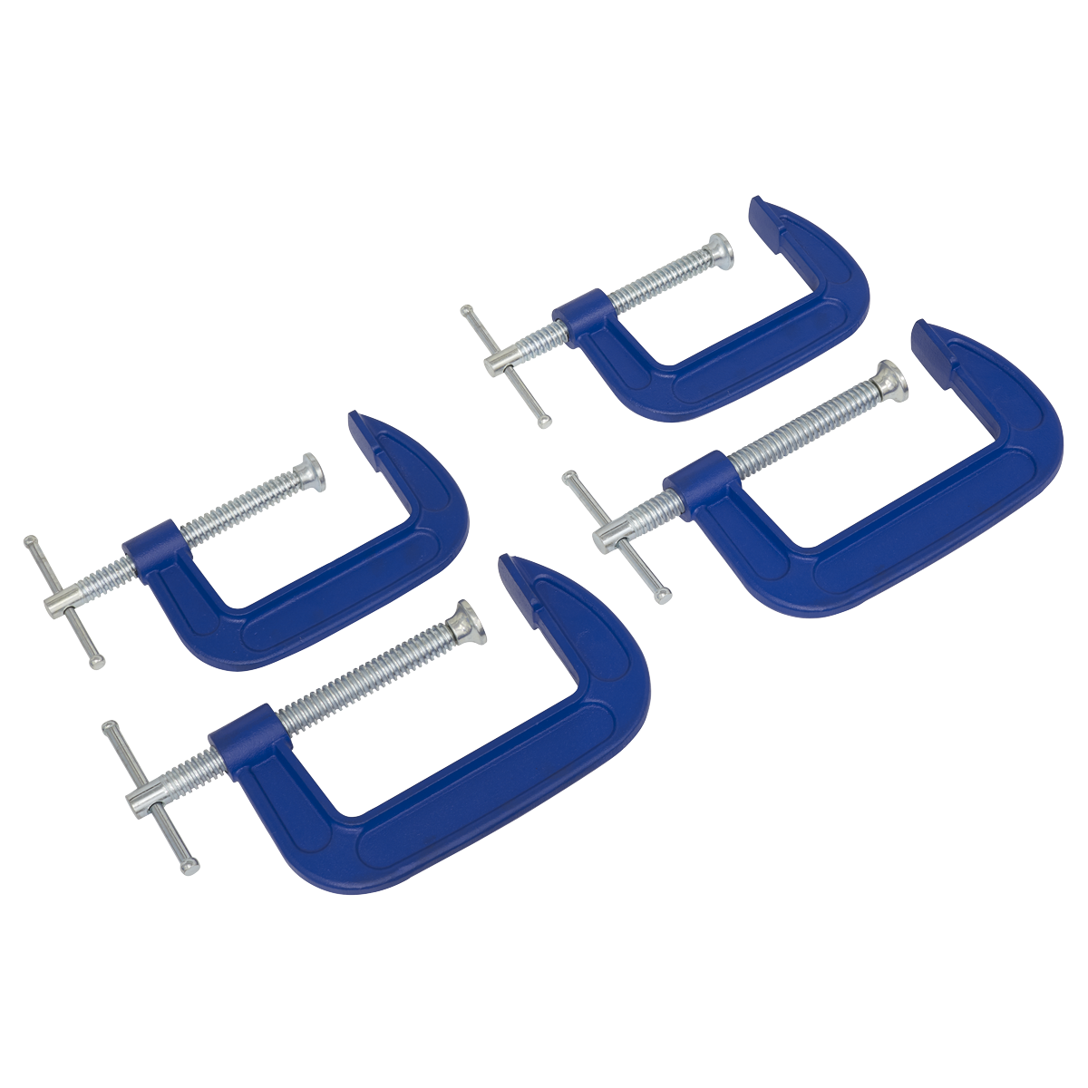 Sealey AK6003SET G-Clamp Set 75mm & 100mm 4pc