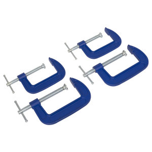 Sealey AK6003SET G-Clamp Set 75mm & 100mm 4pc