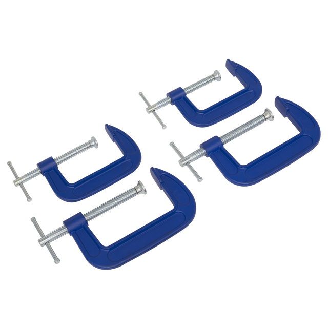 Sealey AK6003SET G-Clamp Set 75mm & 100mm 4pc