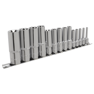 Sealey AK6114 Premier TRX-Star* Deep Socket Set 1/4", 3/8" & 1/2"Sq Drive E4-E24 14pc