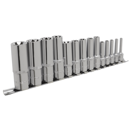 Sealey AK6114 Premier TRX-Star* Deep Socket Set 1/4", 3/8" & 1/2"Sq Drive E4-E24 14pc