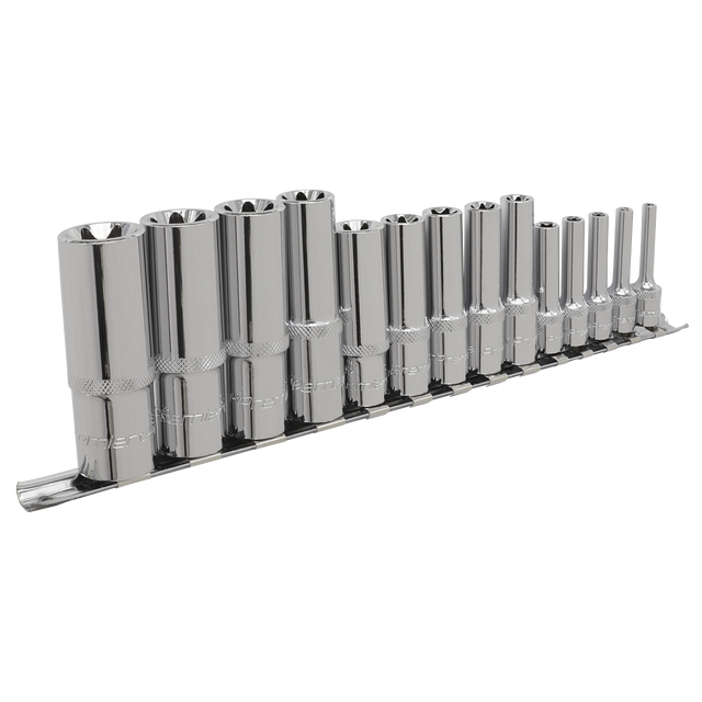 Sealey AK6114 Premier TRX-Star* Deep Socket Set 1/4", 3/8" & 1/2"Sq Drive E4-E24 14pc