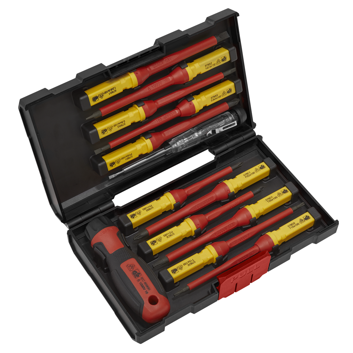 Sealey AK6128 Premier Interchangeable Screwdriver Set 13pc - VDE Approved