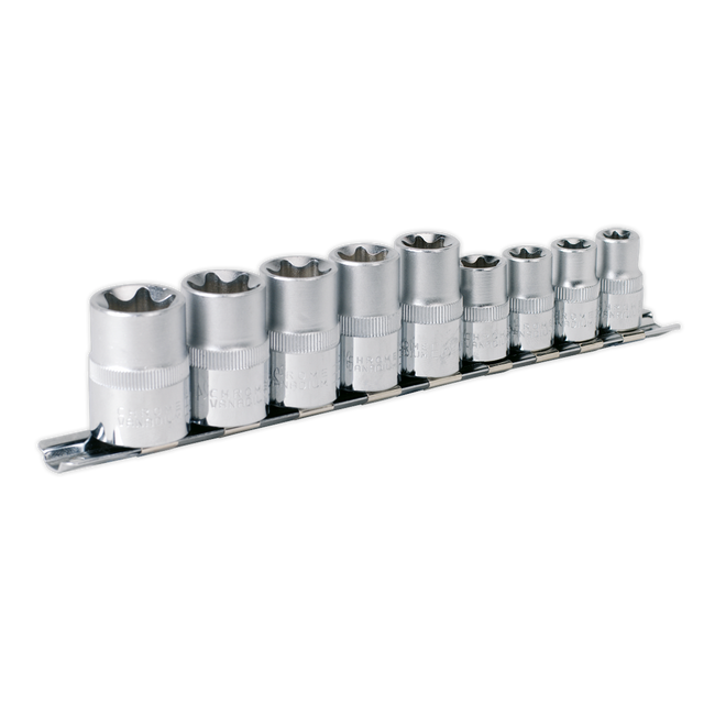 Sealey AK617 Premier TRX-Star* Socket Set 3/8" & 1/2"Sq Drive E10-E14 & E16-E24 9pc