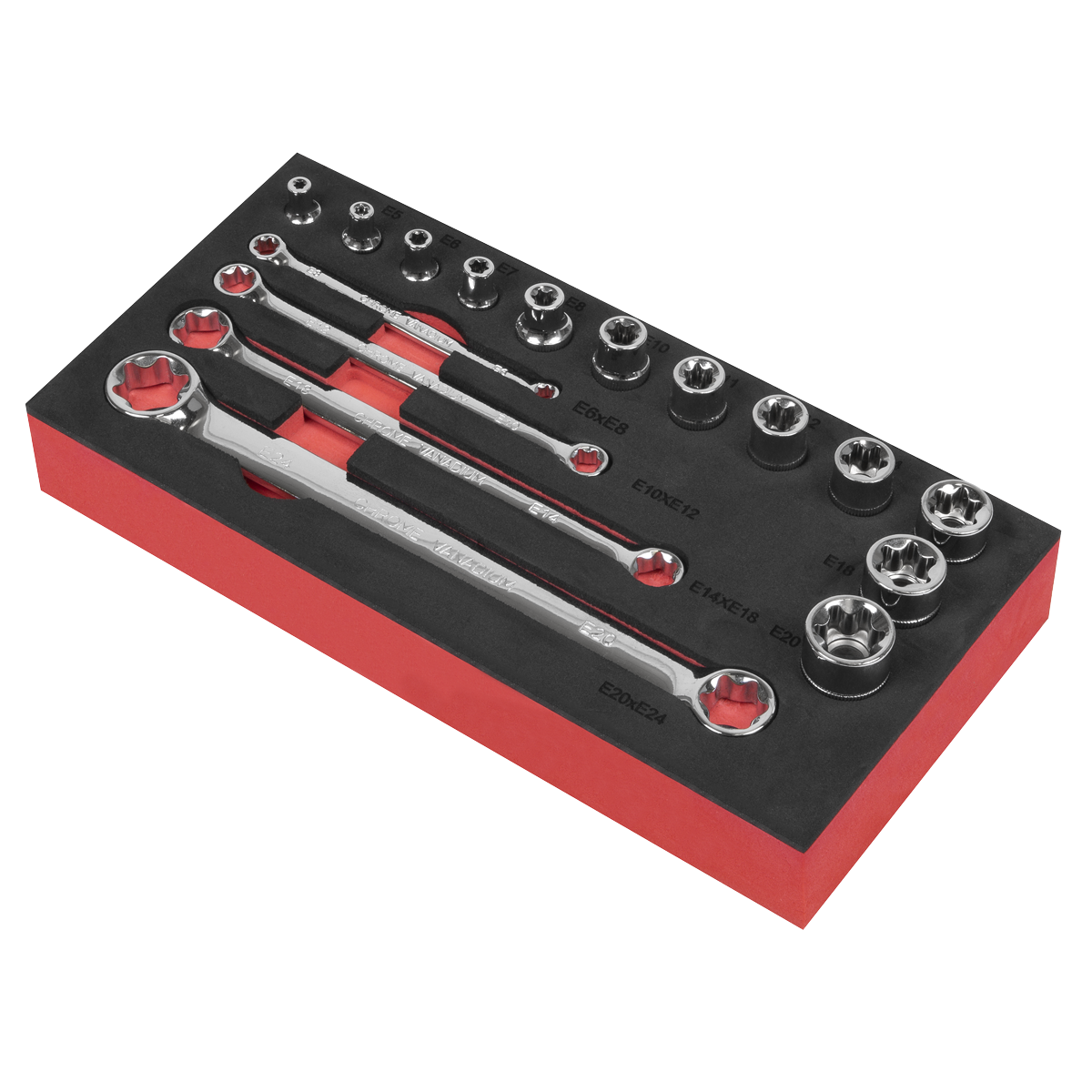 Sealey AK61801 Premier TRX-Star* TRX-Star* Socket & Spanner Set 3/8"Sq Drive 16pc - additional view 3