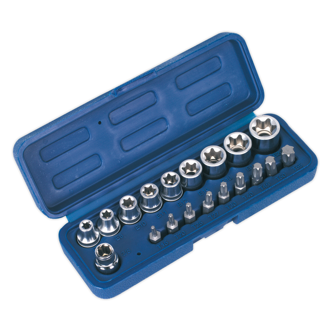 Sealey AK6191 Premier TRX-Star* Socket & Bit Set 3/8"Sq Drive 19pc