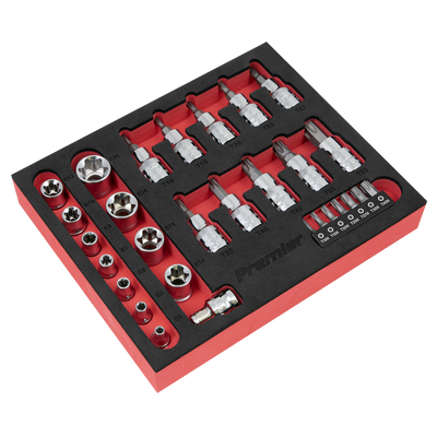 Sealey AK6193 Premier TRX-Star* Socket & Security Bit Set 1/4"Sq & 3/8"Sq Drive 29pc