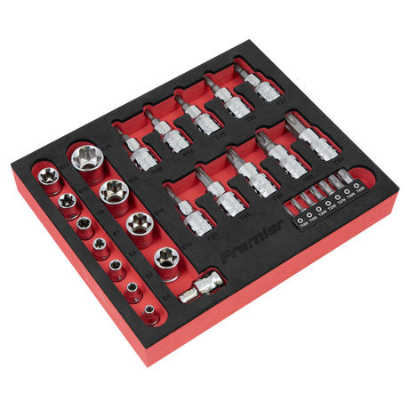 Sealey AK6193 Premier TRX-Star* Socket & Security Bit Set 1/4"Sq & 3/8"Sq Drive 29pc