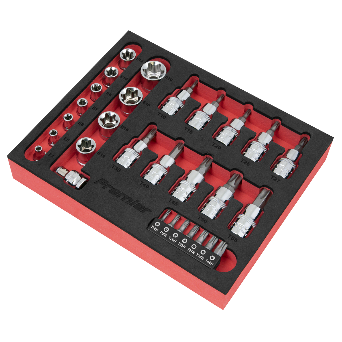 Sealey AK6193 Premier TRX-Star* Socket & Security Bit Set 1/4"Sq & 3/8"Sq Drive 29pc - additional view 3